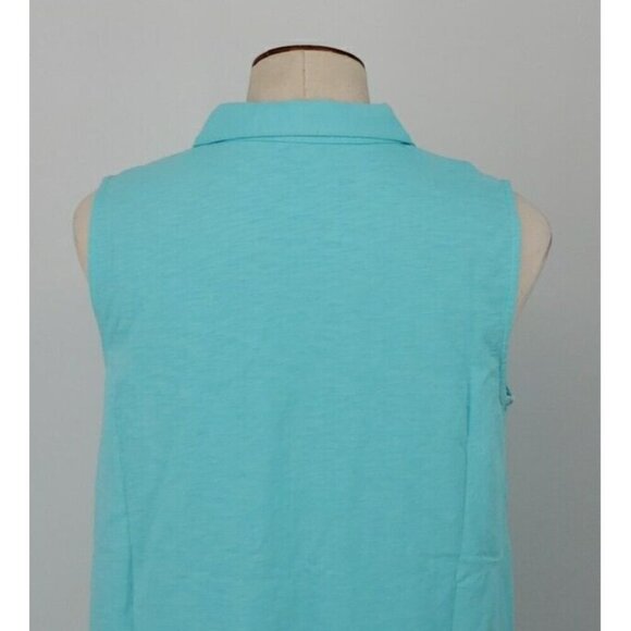 Soft Surroundings Med Danielle Turquoise Sleeveless Mismatch Button Tank NWT - Picture 9 of 14
